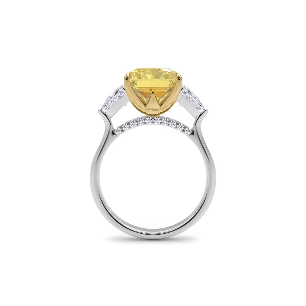Lab Grown Diamond Fancy Yellow and White Engagement Ring in 18K Yellow and White Gold (8 1/10 ct. tw.) – Image 2 of 5