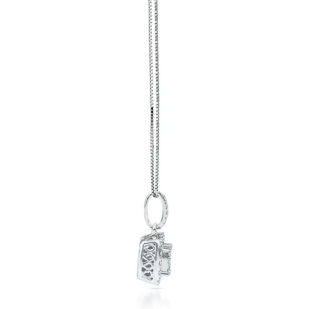1/3 ct. tw. Diamond Cluster Pendant in 14K White Gold – Image 2 of 2