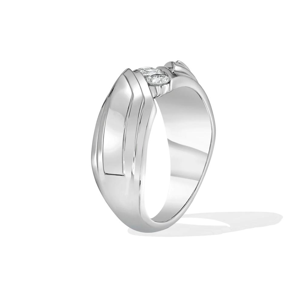 Men's Diamond Three-Stone Band in 10K White Gold (1/2 ct. tw.) – Image 3 of 4