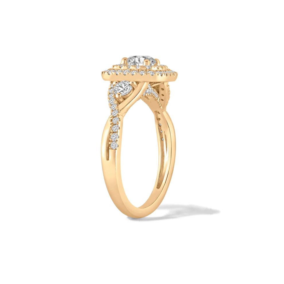 Diamond Double Halo Engagement Ring in 14K Yellow Gold (1 1/4 ct. tw.) – Image 3 of 4