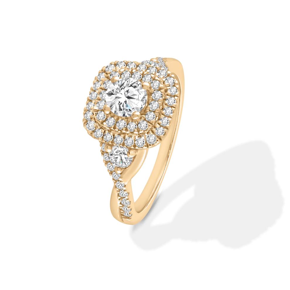 Diamond Double Halo Engagement Ring in 14K Yellow Gold (1 1/4 ct. tw.) – Image 4 of 4