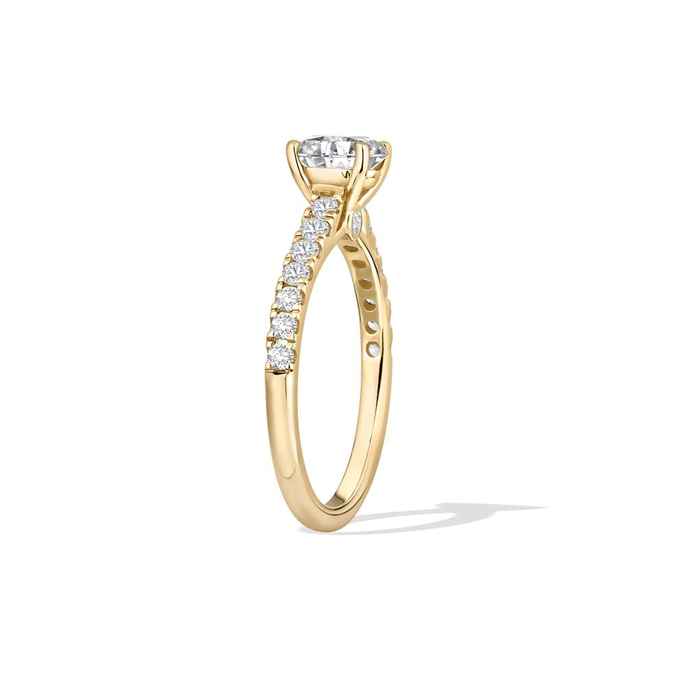 Lab Grown Diamond Round Center Engagement Ring in 10K Yellow Gold (1 1/3 ct. tw.) – Image 3 of 4
