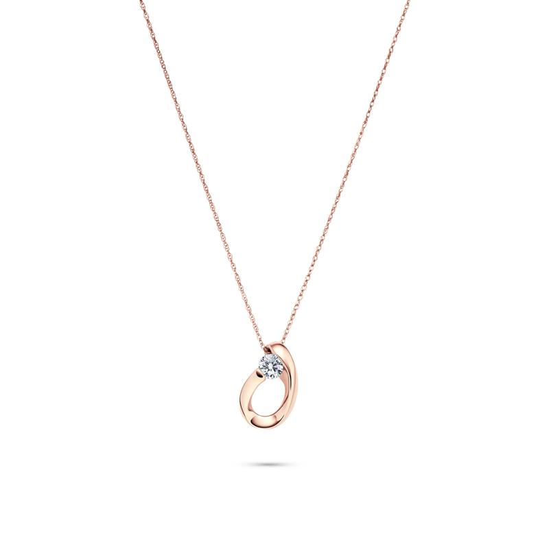 Lab Grown Diamond Solitaire Pendant in 14K Rose Gold (1/4 ct. tw.) – Image 1 of 3