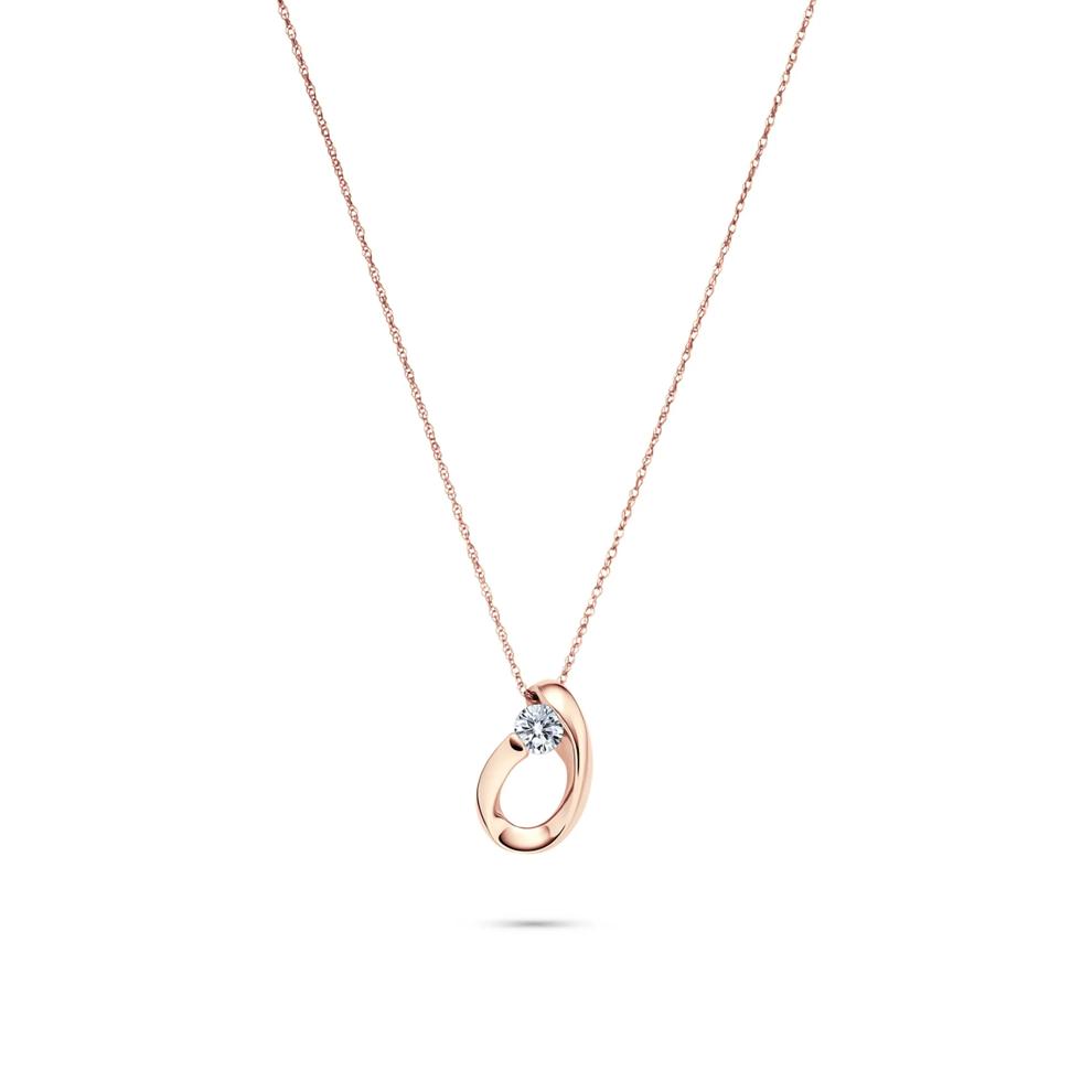 Lab Grown Diamond Solitaire Pendant in 14K Rose Gold (1/4 ct. tw.) – Image 1 of 4