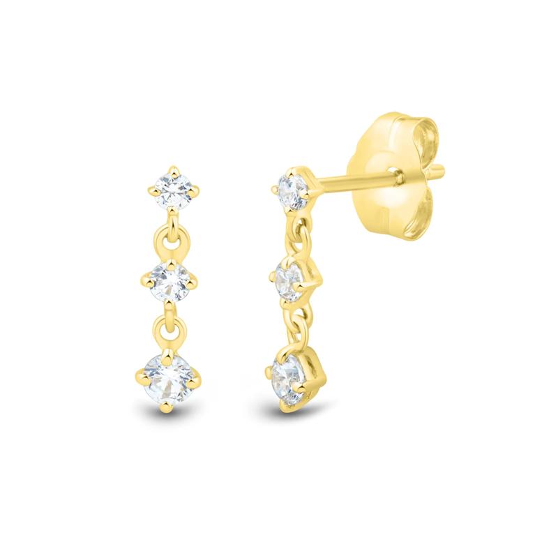 Lab Grown Diamond Drop Earrings in 10K Yellow Gold &#40;1/5 ct. tw.&#41; – Image 1 of 2