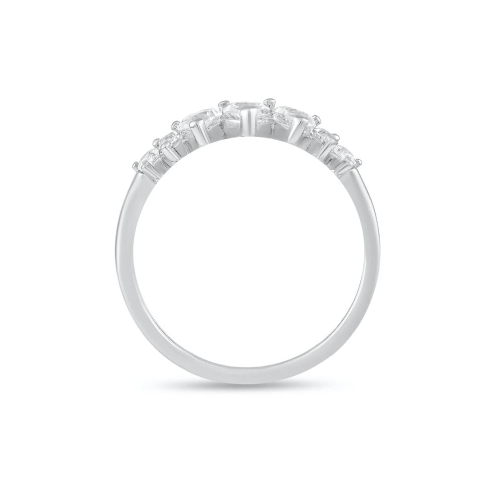 Lab Grown Diamond Pear-Shaped Contour Band in 10K White Gold (1 ct. tw.) – Image 2 of 4