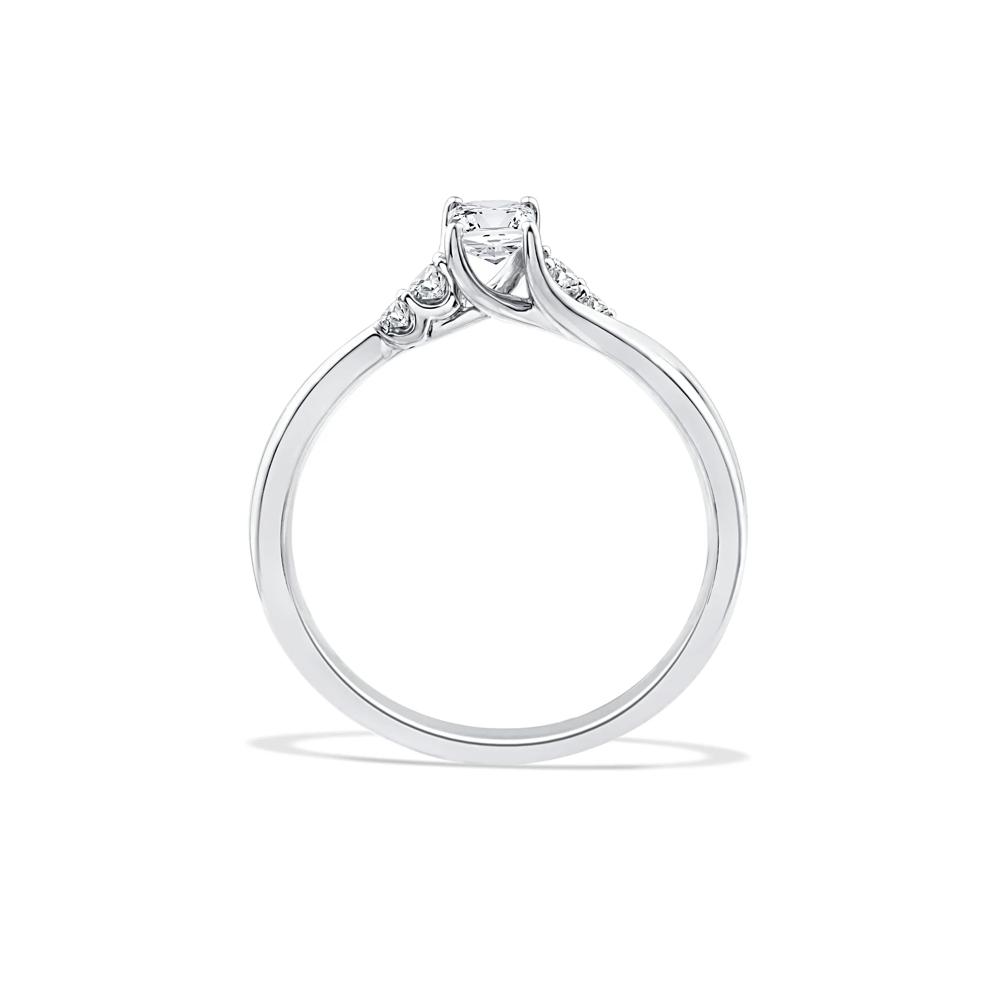 Lab Grown Diamond Radiant Center Twist-Shank Promise Ring in 10K White Gold (1/2 ct. tw.) – Image 2 of 4