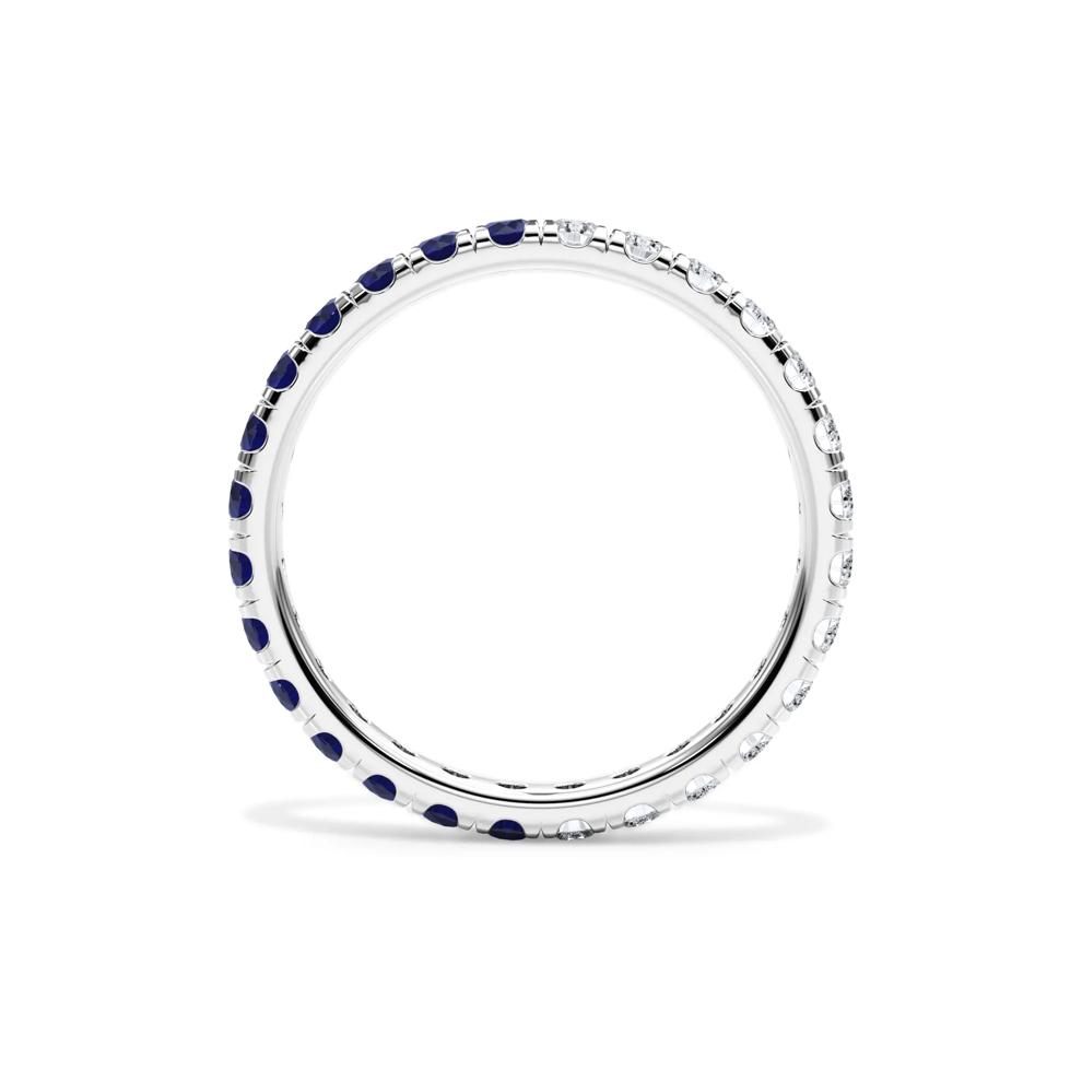Lab Grown Diamond and Lab-Created Blue Sapphire Eternity Band in 14K White Gold (1/2 ct. tw.) – Image 2 of 4