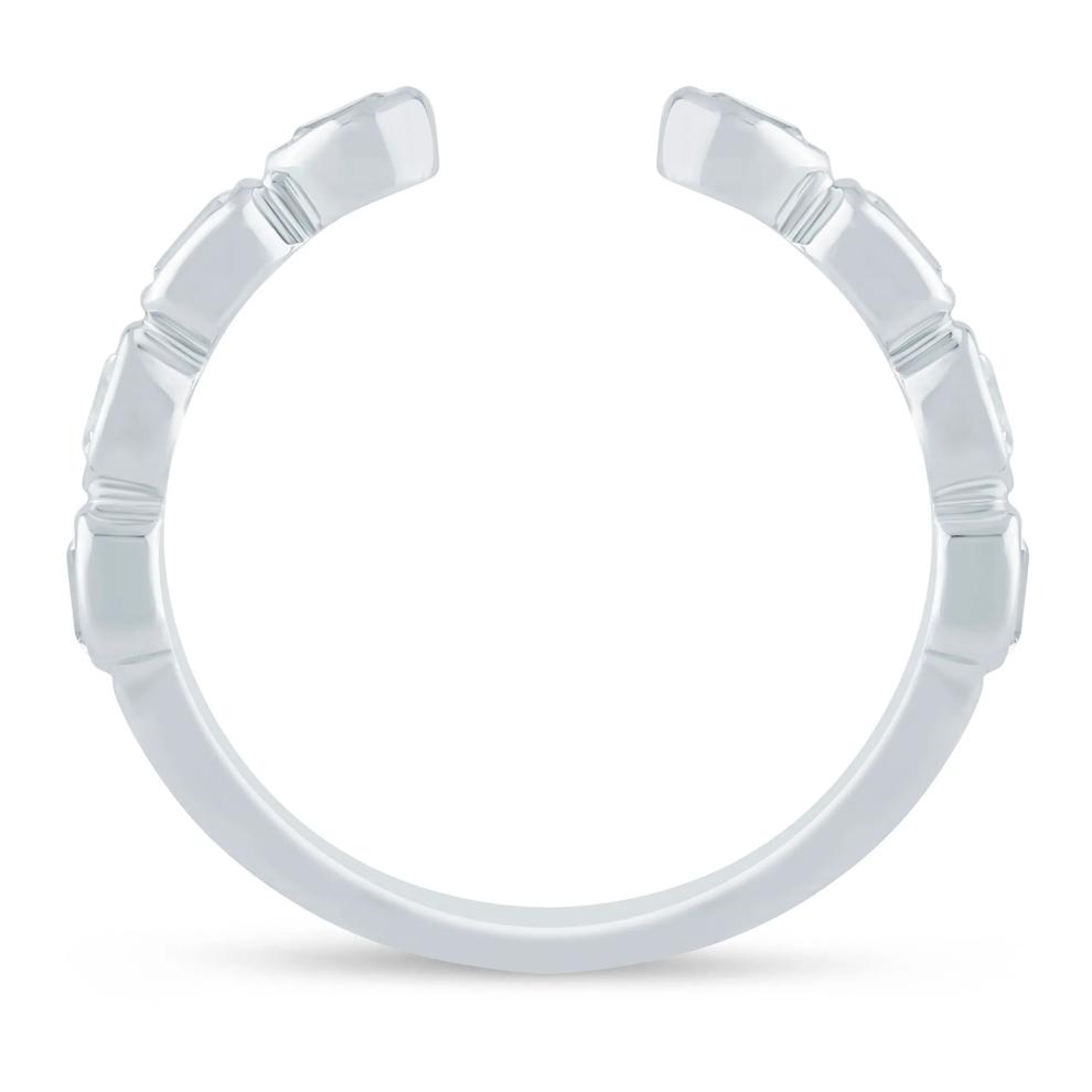 Lab Grown Diamond Emerald and Oval Open Band in 14K White Gold (5/8 ct. tw.) – Image 2 of 3