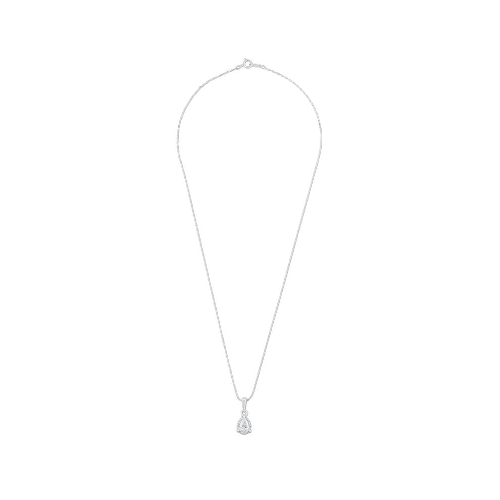 Lab Grown Diamond Pear-Shaped Illusion Pendant Necklace in 10K White Gold (1/5 ct. tw.) – Image 3 of 4