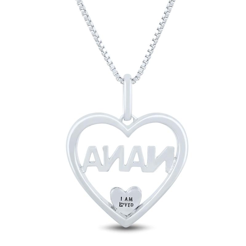 Nana Heart Pendant with Diamond Accents in Sterling Silver and 14K Rose Gold – Image 4 of 4