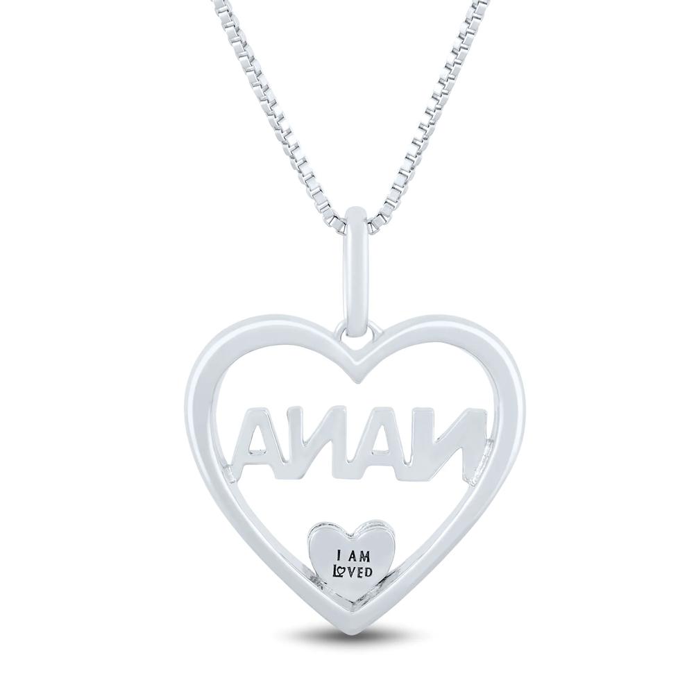 Nana Heart Pendant with Diamond Accents in Sterling Silver and 14K Rose Gold – Image 4 of 4