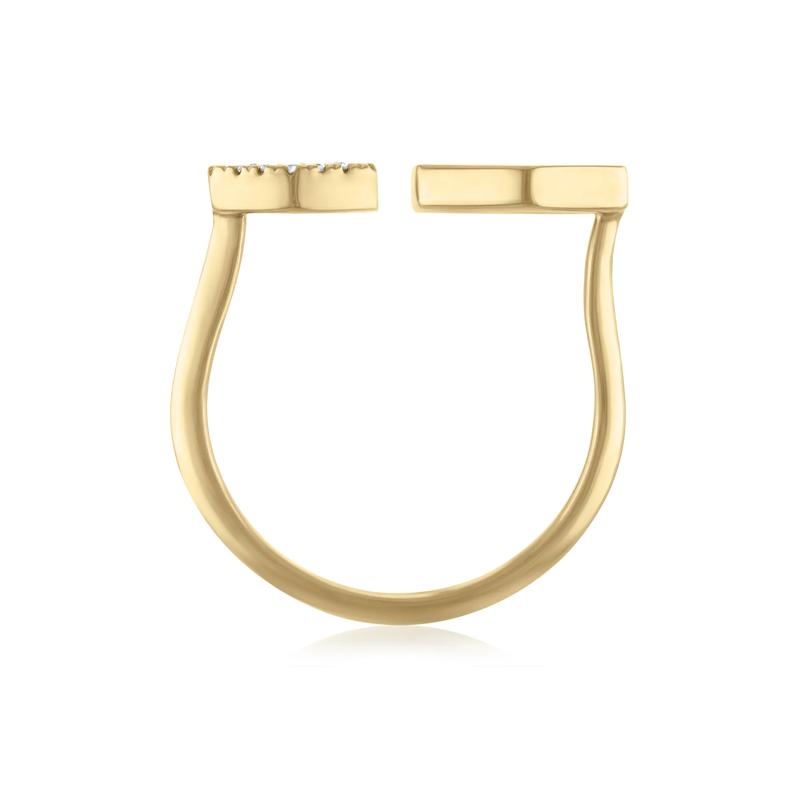 Diamond Open Hexagonal Ring in 10K Yellow Gold &#40;1/10 ct. tw.&#41; – Image 2 of 3