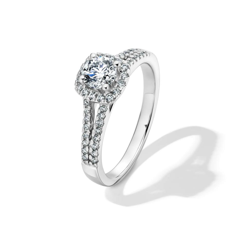 Diamond Halo Engagement Ring in 14K White Gold (3/4 ct. tw.) – Image 4 of 4