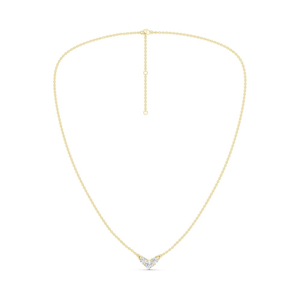 Lab Grown Diamond Three-Stone Pendant in 14K Yellow Gold (1 ct. tw.) – Image 1 of 3