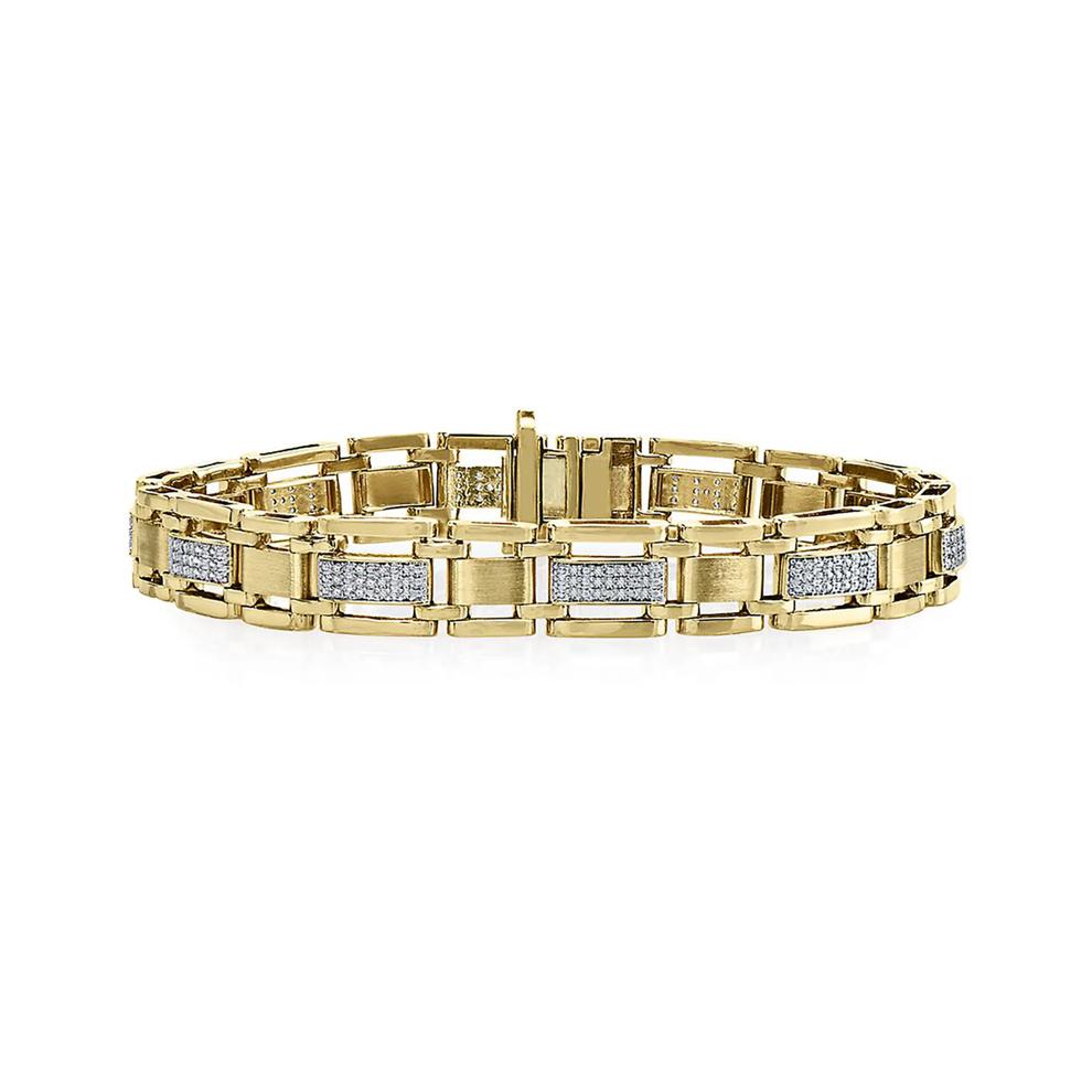 Men's 1/2 ct. tw. Diamond Bracelet in 10K Yellow Gold – Image 1 of 1
