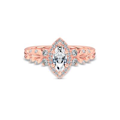Diamond Marquise Center Halo Engagement Ring in 14K Rose Gold (3/4 ct. tw.)