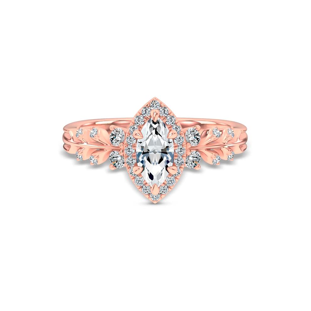 Diamond Marquise Center Halo Engagement Ring in 14K Rose Gold (3/4 ct. tw.) – Image 1 of 4