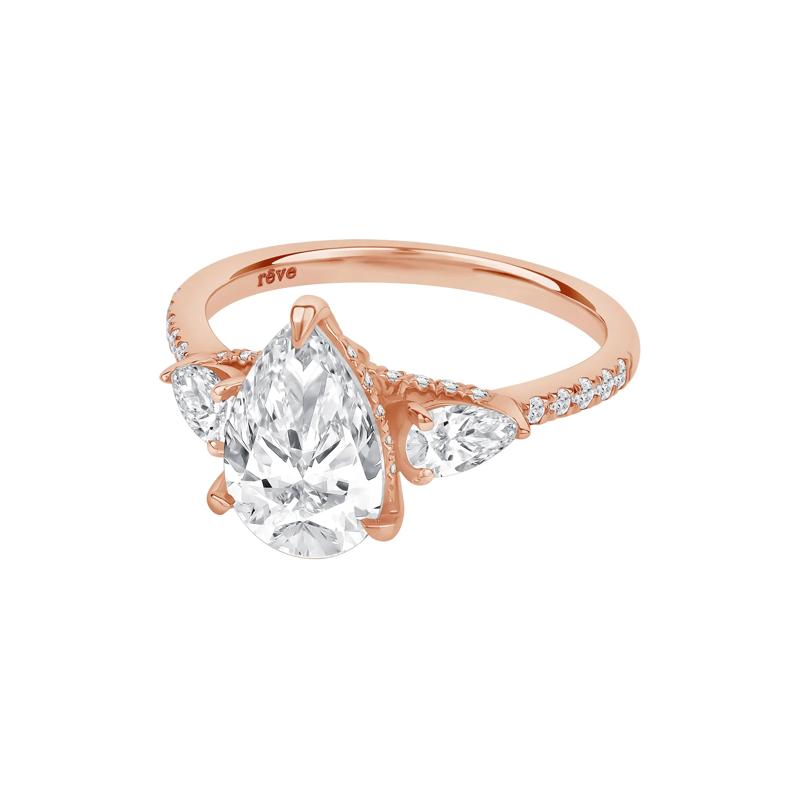 River Lab Grown Diamond Pear-Shaped Engagement Ring in 14K Rose Gold &#40;3-1/4 ct. tw.&#41; – Image 5 of 5