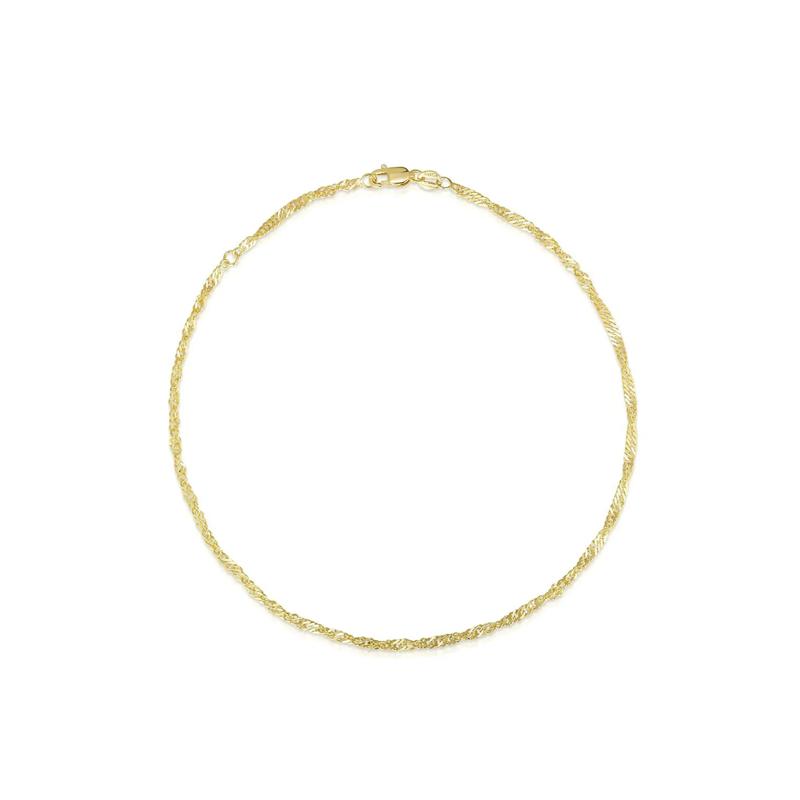 Singapore Chain Ankle Bracelet in 14K Yellow Gold – Image 1 of 3