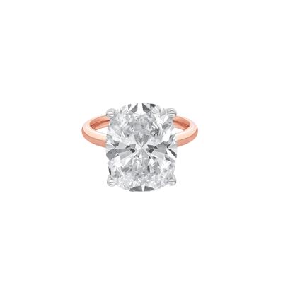 Lab Grown Diamond Elongated Cushion-Cut Engagement Ring in 14K Rose and White Gold (7 ct. tw.)