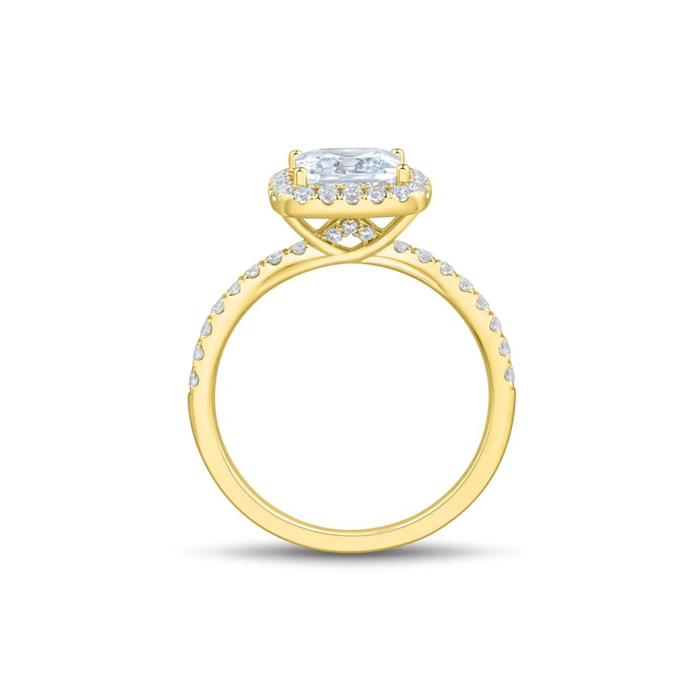 Lab Grown Diamond Princess-Cut Halo Engagement Ring in 14K Yellow Gold (2 ct. tw.) – Image 3 of 3