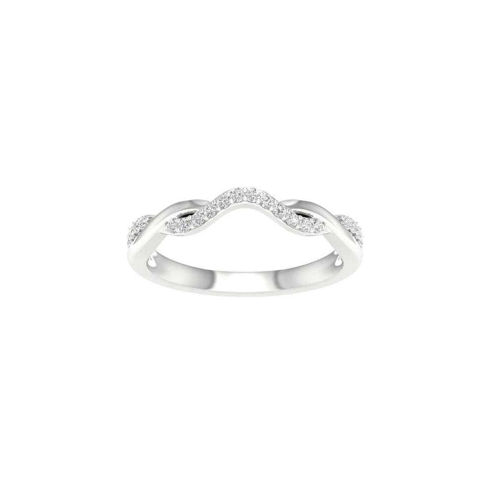 Diamond Contour Twist Band in 14K White Gold (1/7 ct. tw.) – Image 4 of 4