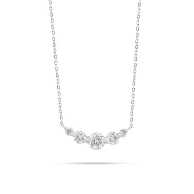 Diamond Five-Stone Graduated Necklace in Sterling Silver (1/2 ct. tw.)