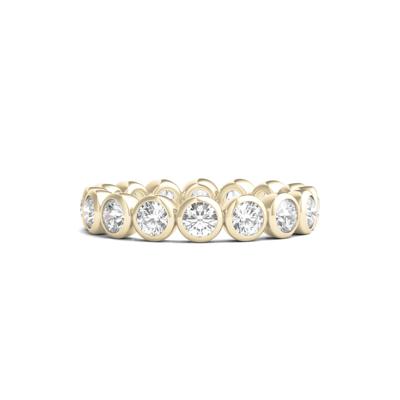 Round Lab Grown Diamond Bezel-Set Eternity Band in 14K Yellow Gold (2 ct. tw.)