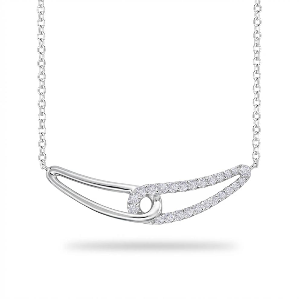Diamond Interlocking Pendant Necklace in Sterling Silver (1/7 ct. tw.) – Image 1 of 4
