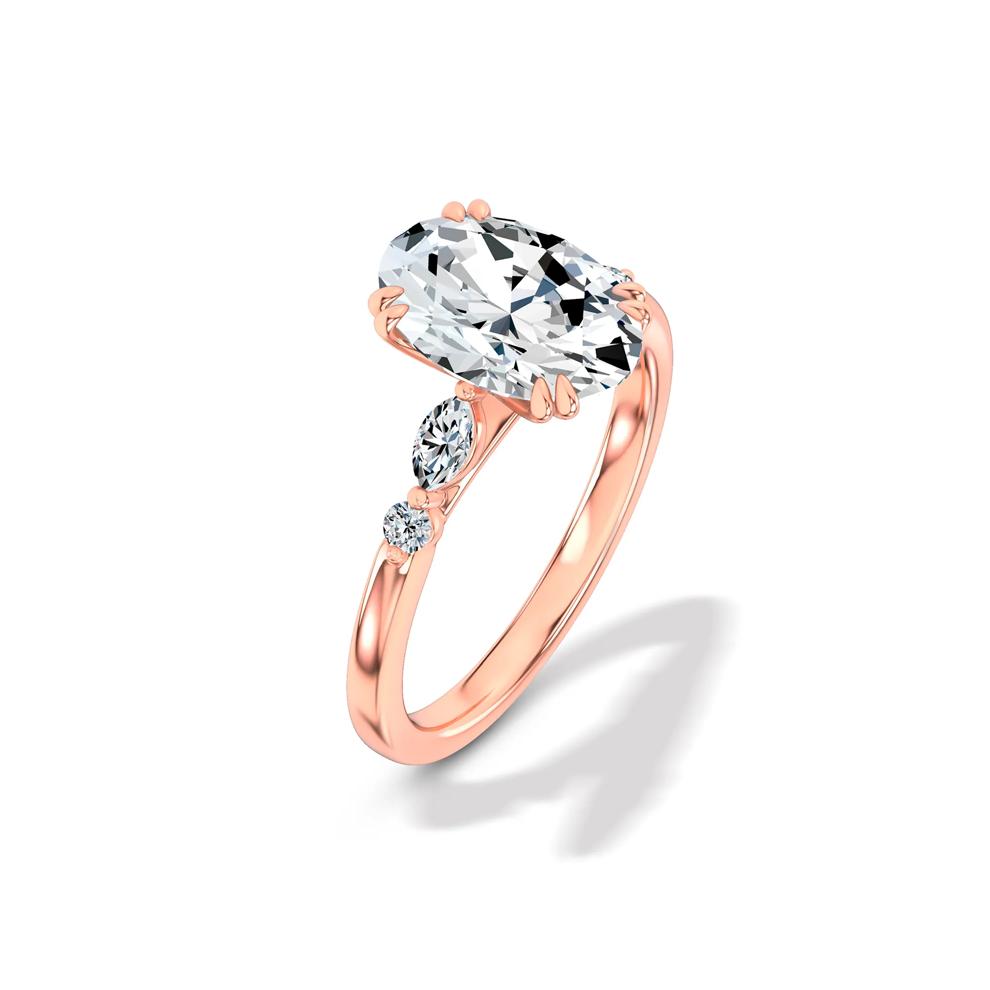 Lab Grown Diamond Oval Engagement Ring in 14K Rose Gold (3 1/7 ct. tw.) – Image 4 of 4