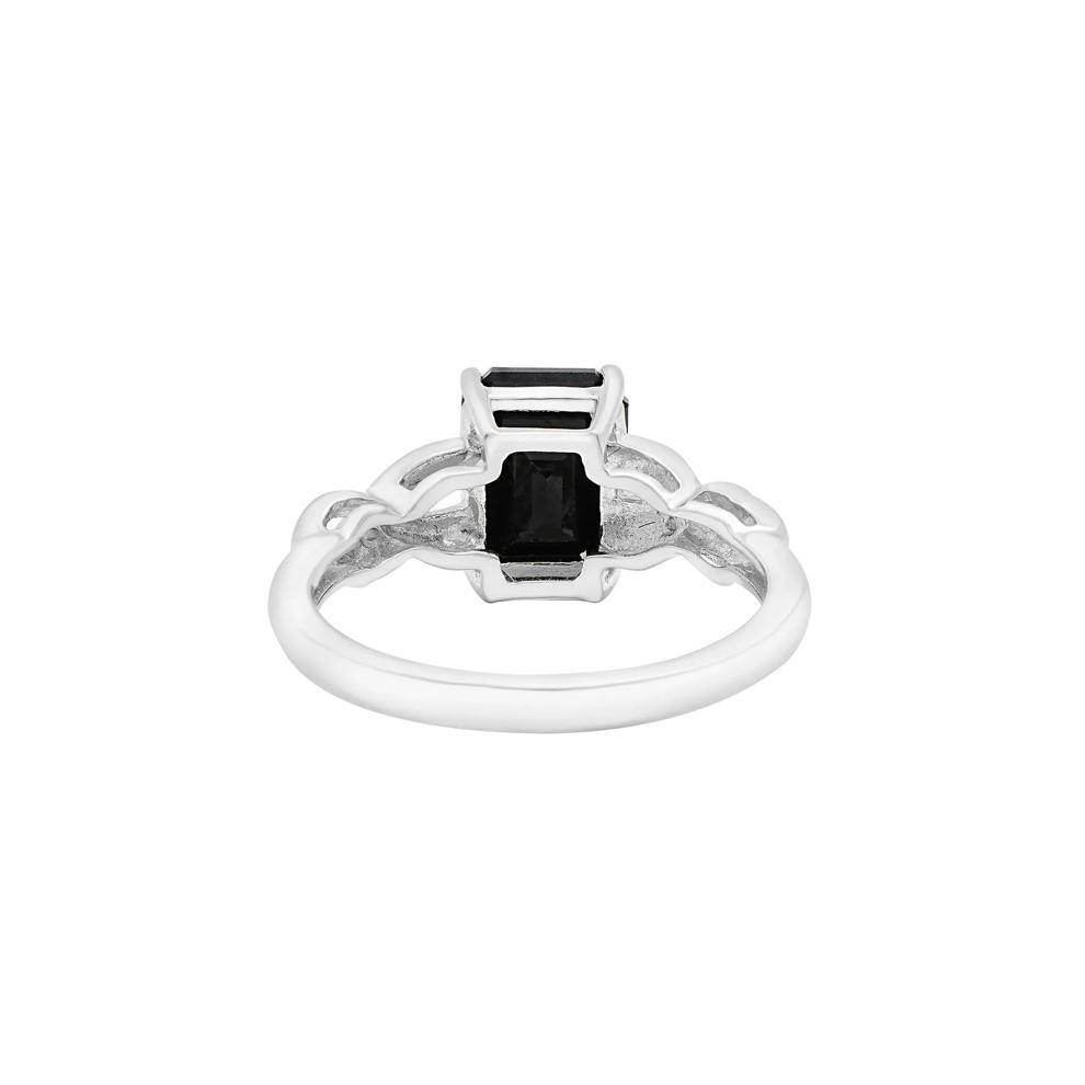 Onyx and Diamond Accent Twist Shank Ring in Sterling Silver – Image 5 of 5