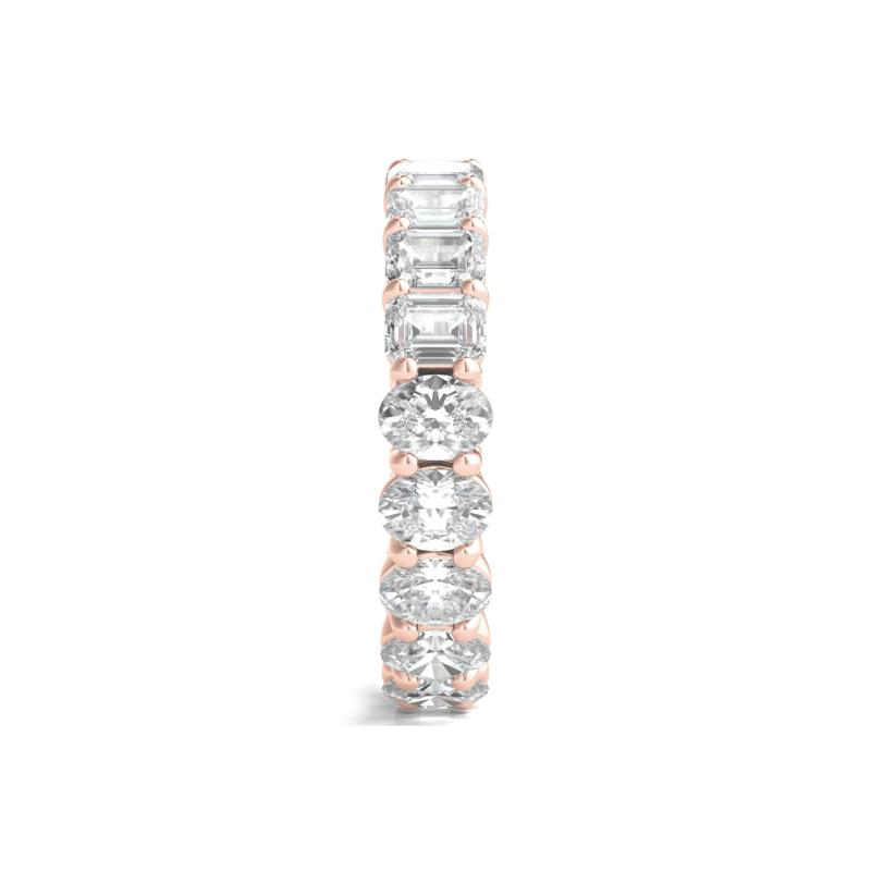 Oval and Emerald-Cut Diamond Eternity Band in 14K Rose Gold &#40;4 ct. tw.&#41; – Image 3 of 3