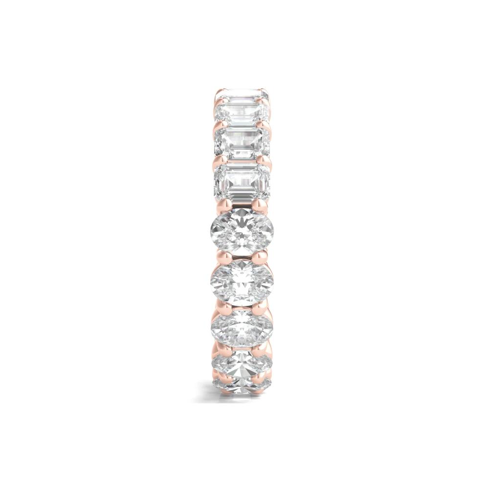 Oval and Emerald-Cut Diamond Eternity Band in 14K Rose Gold (4 ct. tw.) – Image 3 of 3