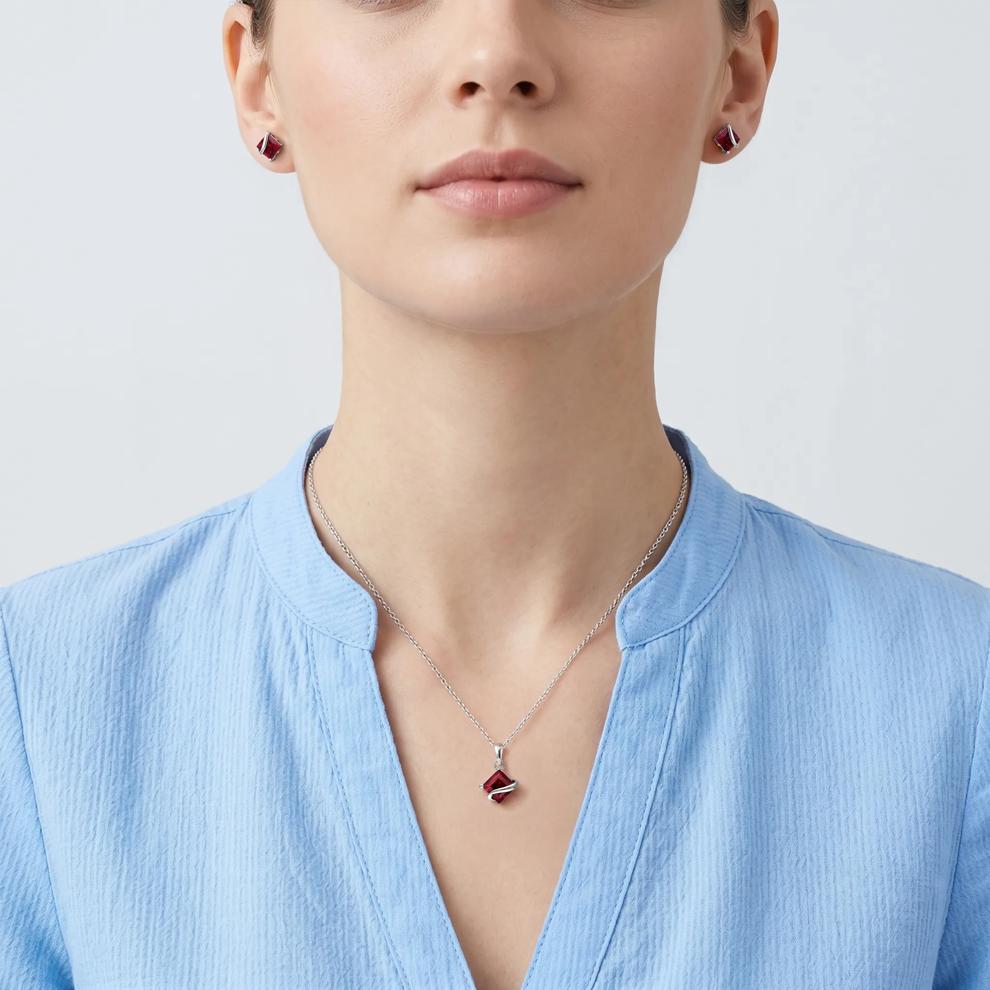 Lab Created Ruby Set in Sterling Silver  – Image 7 of 7