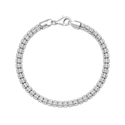 Iced Chain Bracelet in Sterling Silver, 5MM, 8.5"