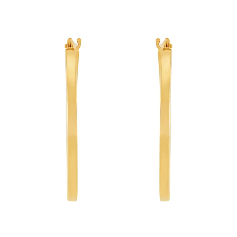Polished Diamond-Cut Square Tube Hoop Earrings in 14K Yellow Gold, 25MM – Image 3 of 3