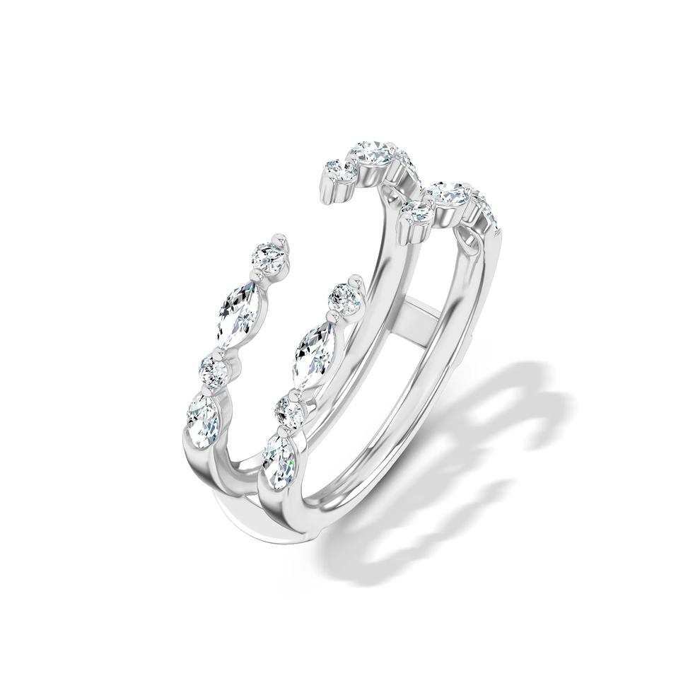 Lab Grown Diamond Marquise &amp; Round Open Insert in 14K White Gold (5/8 ct. tw.) – Image 4 of 4
