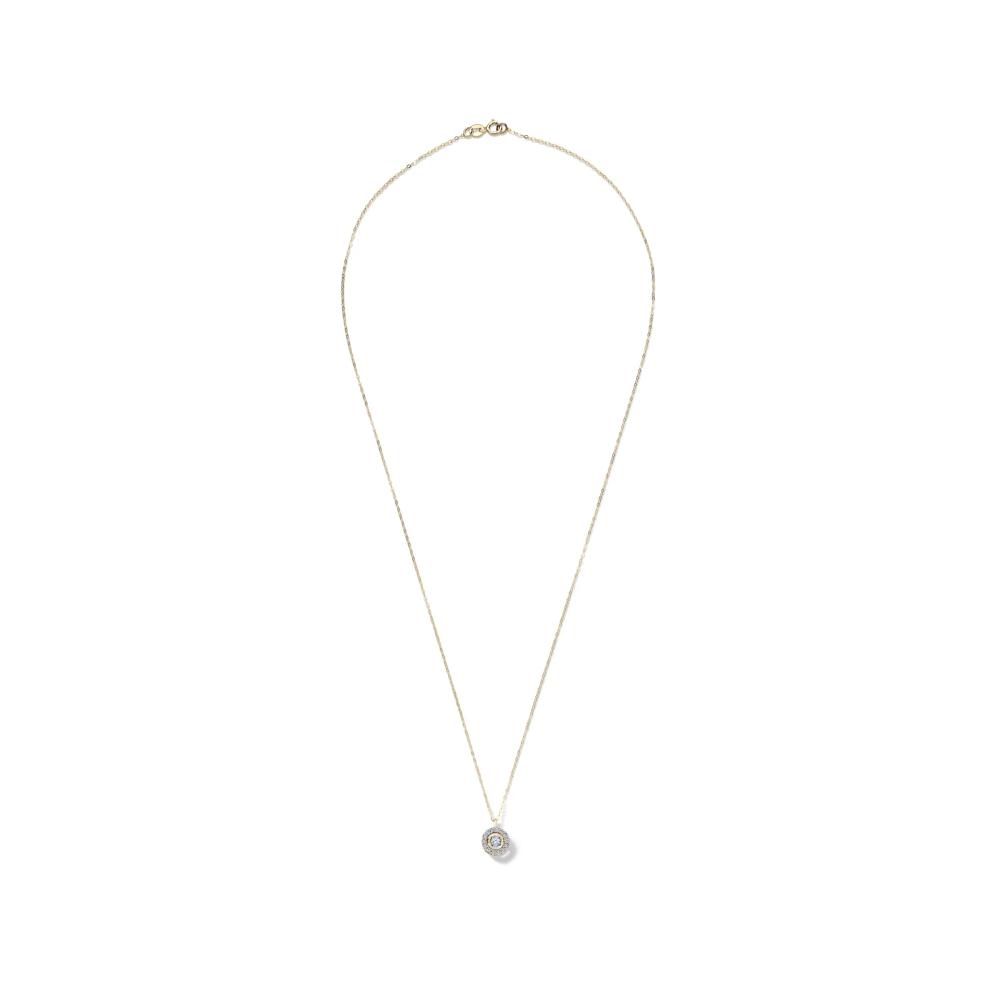 The Beat of Your Heart&reg; Circle Pendant Necklace in 10K Yellow Gold (1/4 ct. tw.) – Image 3 of 4