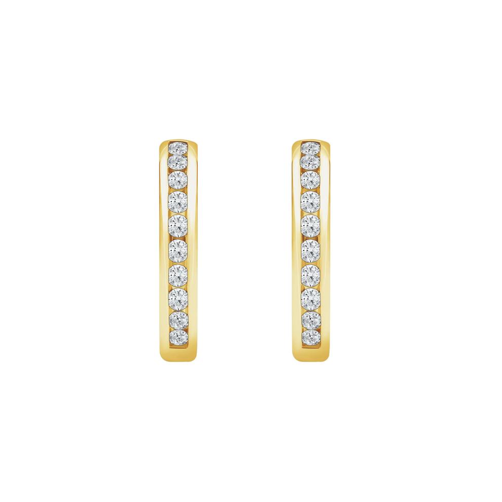 Lab Grown Diamond Hoop Earrings in 14K Yellow Gold (1/3 ct. tw.) – Image 2 of 3