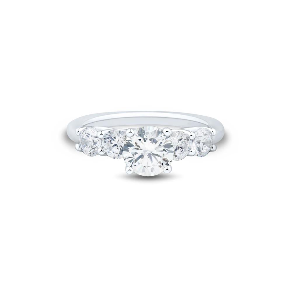 1 ct. tw. Round Lab Grown Diamond Semi-Mount Engagement Ring in Platinum (Setting Only) – Image 1 of 6