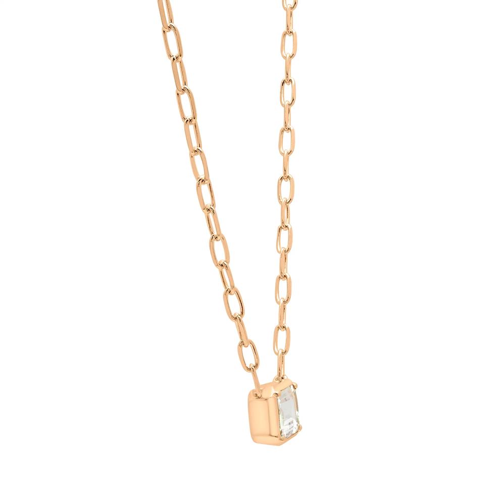 Green Amethyst Emerald-Cut Necklace in Vermeil – Image 3 of 7