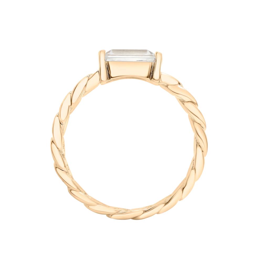 Lab-Created White Sapphire Curb Link Ring in Vermeil – Image 2 of 5