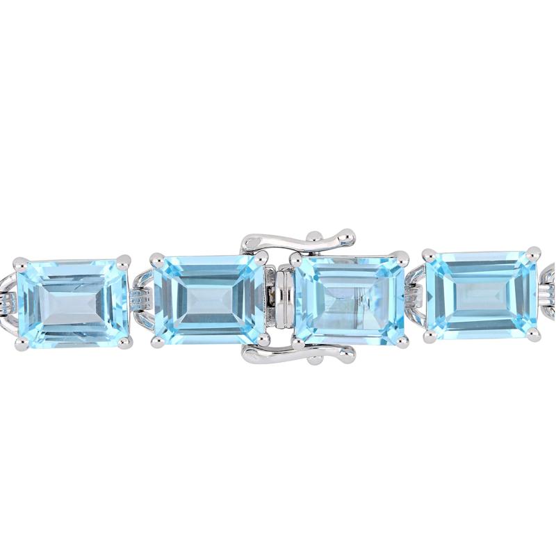Sky-Blue Topaz Tennis Bracelet in Sterling Silver – Image 2 of 5