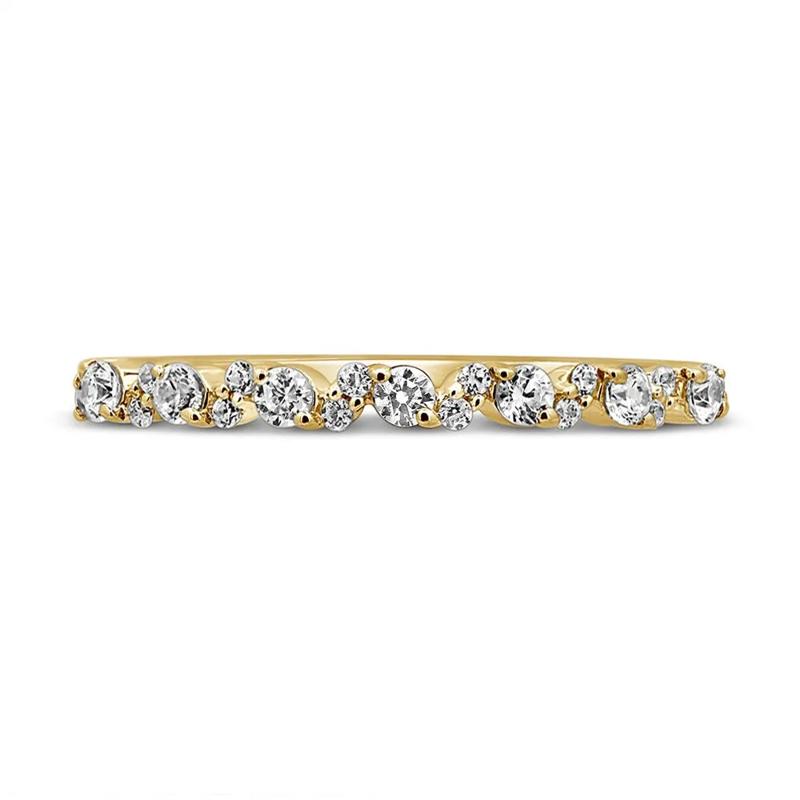 Diamond Stacking Ring with Zigzag Setting in 10K Yellow Gold &#40;1/4 ct. tw.&#41; – Image 1 of 3