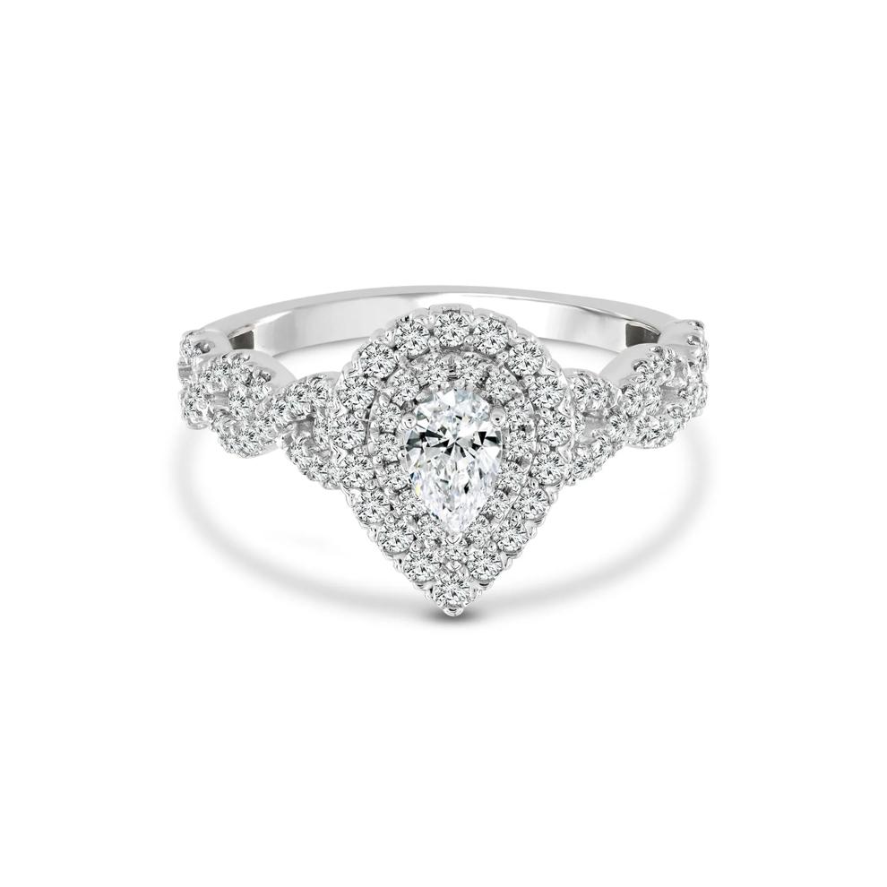 Lab Grown Diamond Pear-Shaped Engagement Ring in 10K White Gold (1 ct. tw.) – Image 1 of 3