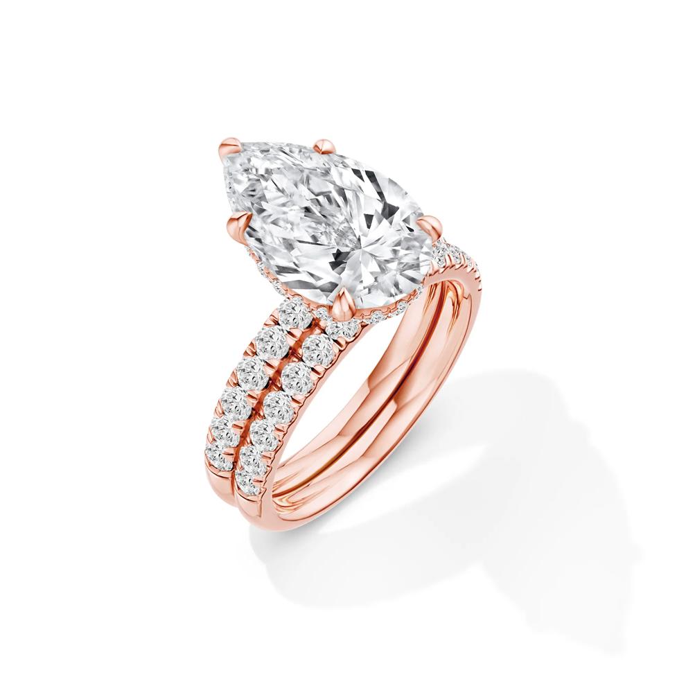 Lab Grown Diamond Pear-Shaped Bridal Set in 14K Rose Gold (5 ct. tw.) – Image 2 of 6