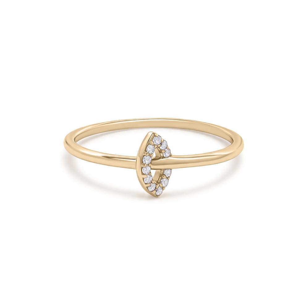 Diamond Accent Marquise-Shaped Charm Ring in 10K Yellow Gold – Image 1 of 4