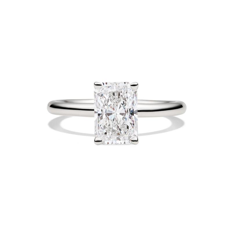 Lab Grown Diamond Radiant-Cut Solitaire Ring in Platinum (2 ct.) – Image 1 of 4