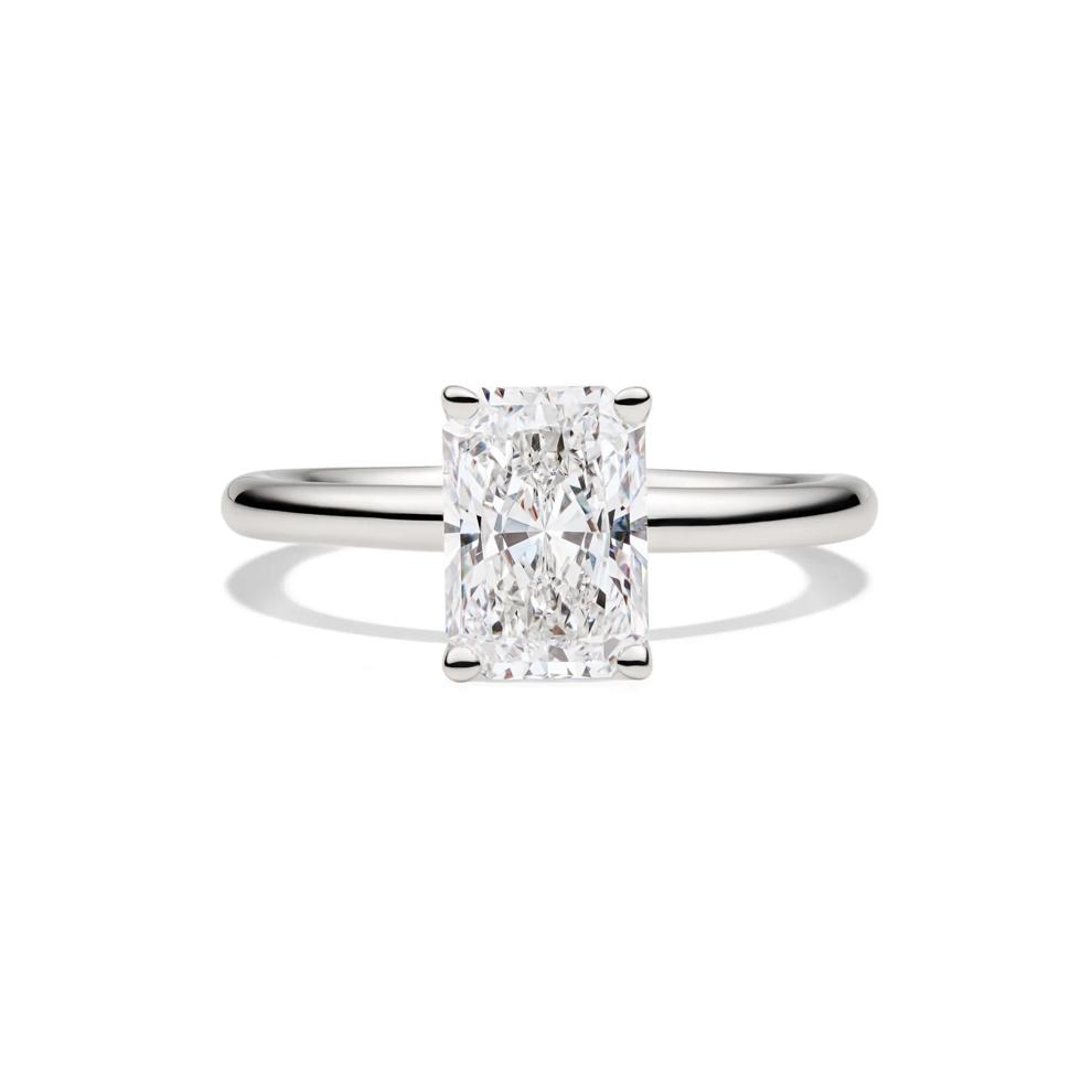 Lab Grown Diamond Radiant-Cut Solitaire Ring in Platinum (2 ct.) – Image 1 of 4